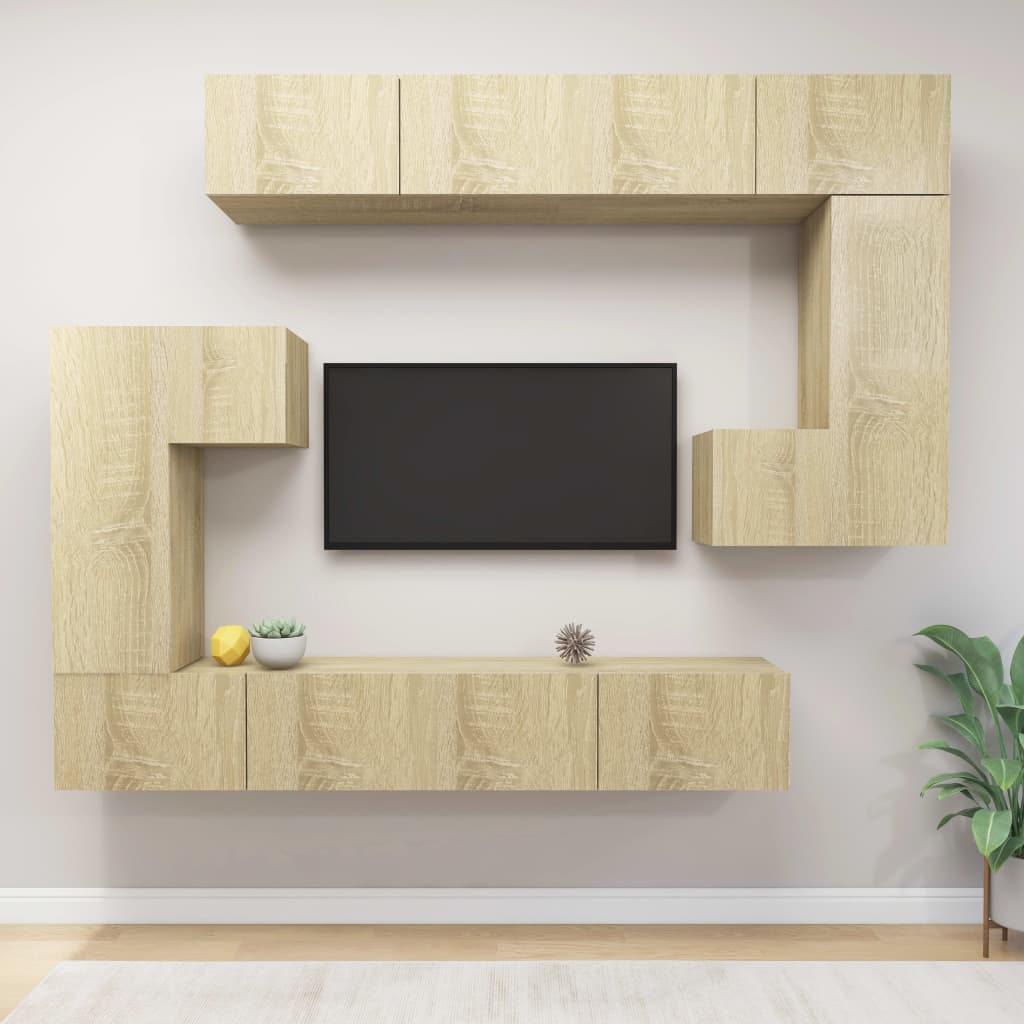 Ensemble de meubles TV 8 pcs Chêne sonoma Bois d'ingénierie - XIOS