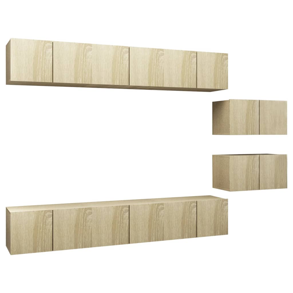 Meubles TV 8 pcs Chêne sonoma Bois d'ingénierie - XIOS