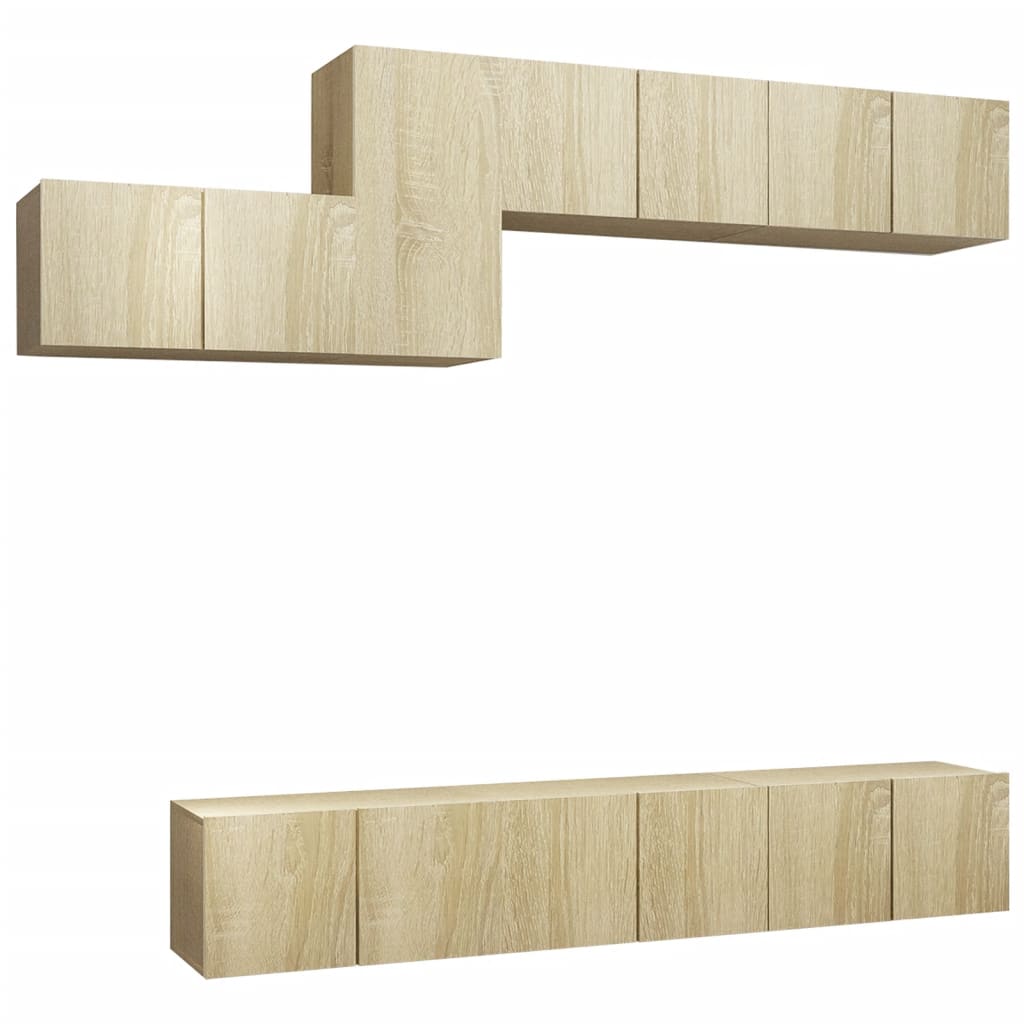 Ensemble de meubles TV 7 pcs Chêne sonoma Bois d'ingénierie - XIOS