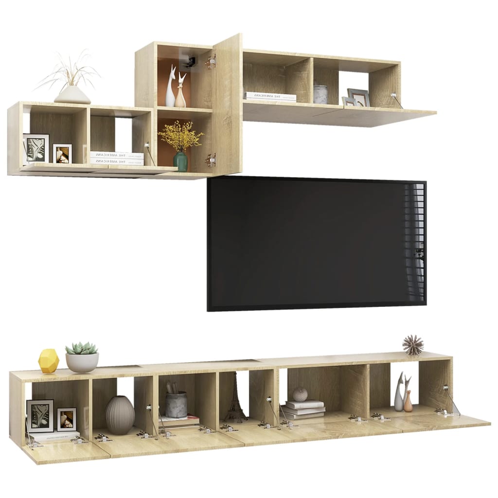 Ensemble de meubles TV 6 pcs Chêne sonoma Bois d'ingénierie - XIOS