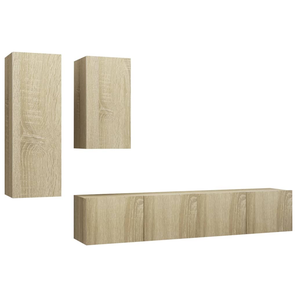 Ensemble de meubles TV 4 pcs Chêne sonoma Bois d'ingénierie - XIOS