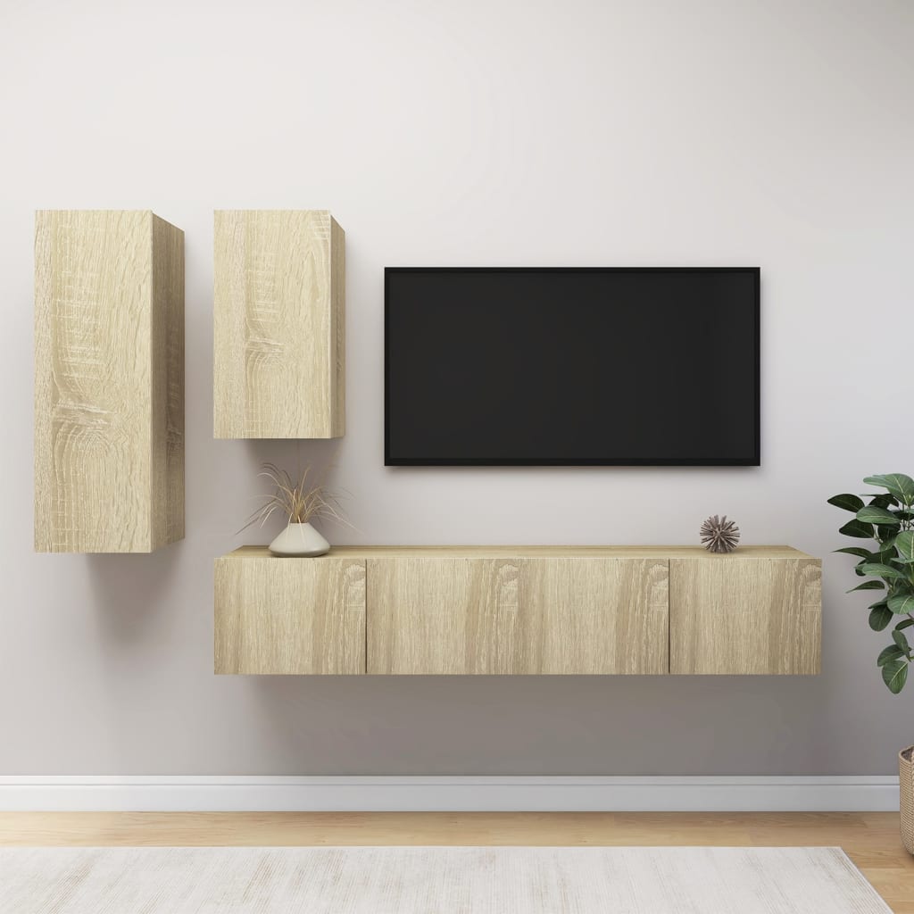 Ensemble de meubles TV 4 pcs Chêne sonoma Bois d'ingénierie - XIOS