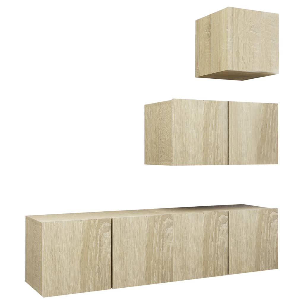 Ensemble de meubles TV 4 pcs Chêne sonoma Bois d'ingénierie - XIOS