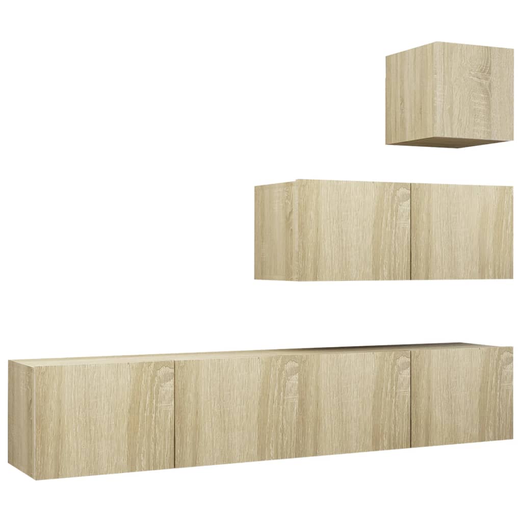 Ensemble de meubles TV 4 pcs Chêne sonoma Bois d'ingénierie - XIOS