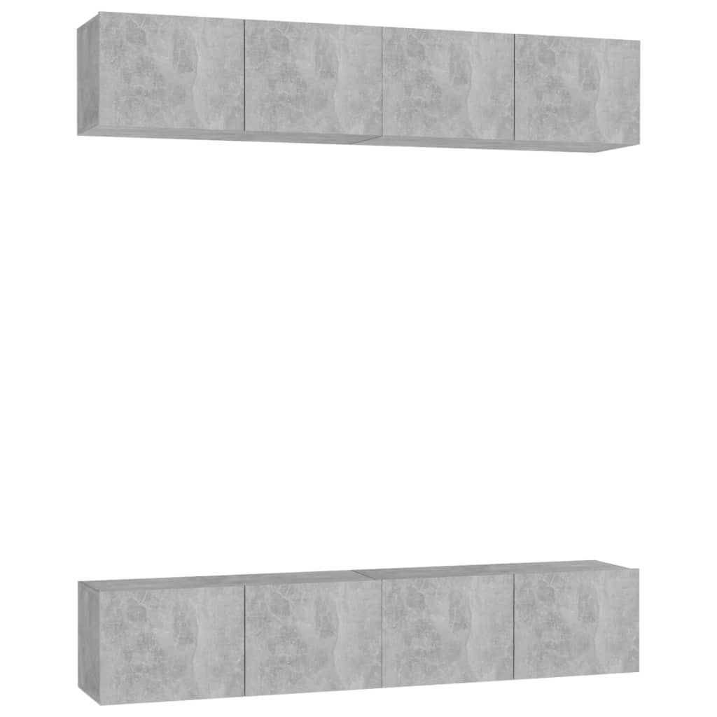 Meubles TV 4 pcs Gris béton 80x30x30 cm Bois d'ingénierie - XIOS