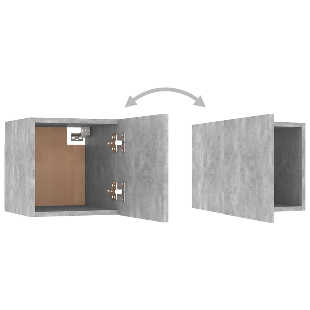 Ensemble de meubles TV 3 pcs Gris béton Bois d'ingénierie - XIOS