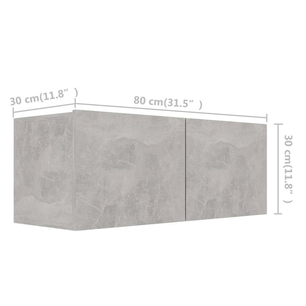 Ensemble de meubles TV 3 pcs Gris béton Bois d'ingénierie - XIOS