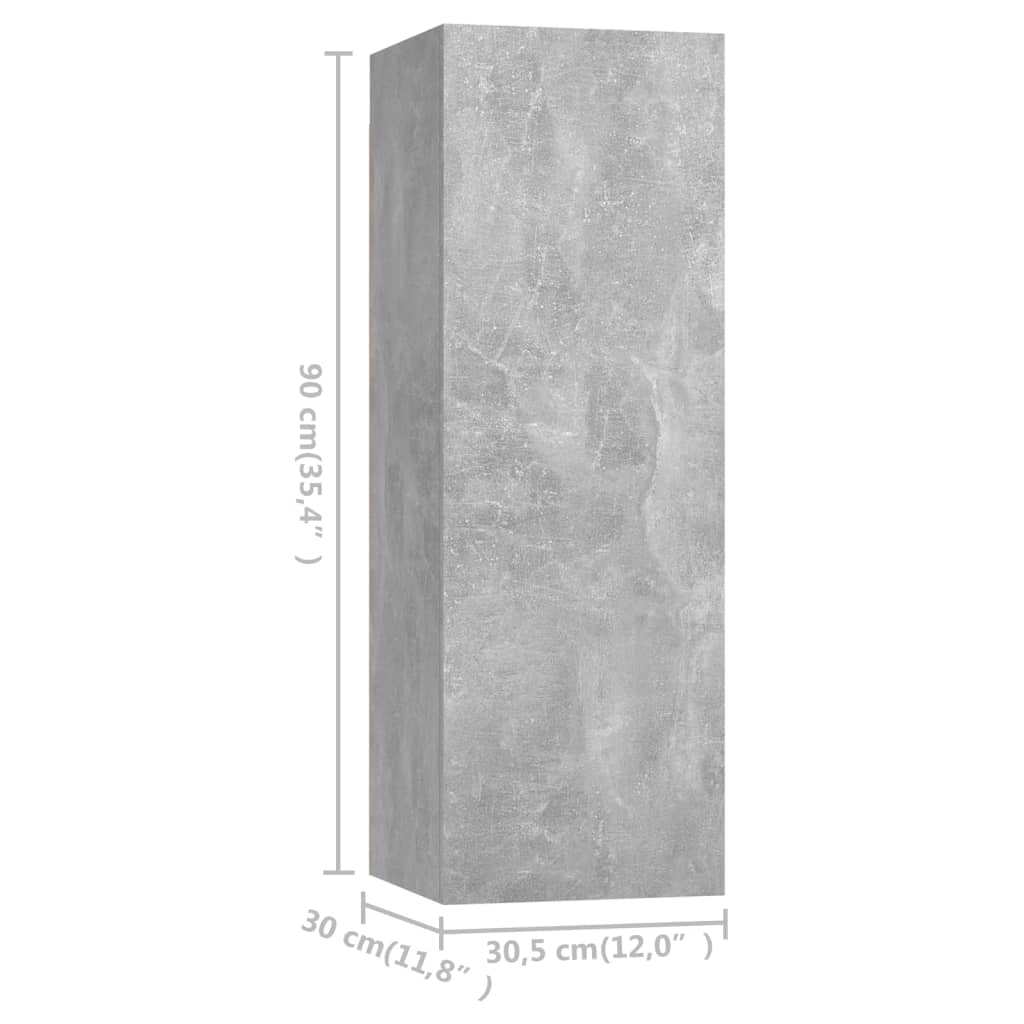 Ensemble de meubles TV 3 pcs Gris béton Bois d'ingénierie - XIOS