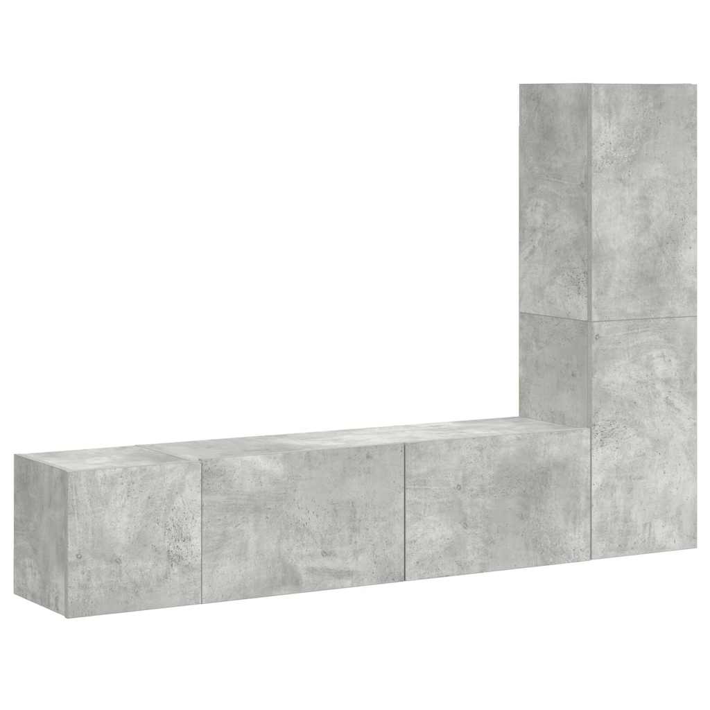 Ensemble de meubles TV 3 pcs Gris béton Bois d'ingénierie - XIOS