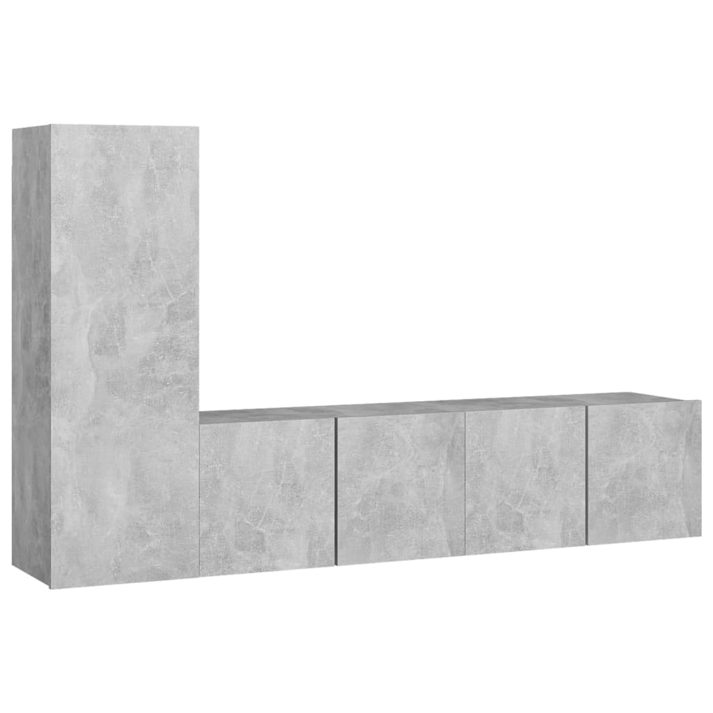 Ensemble de meubles TV 3 pcs Gris béton Bois d'ingénierie - XIOS