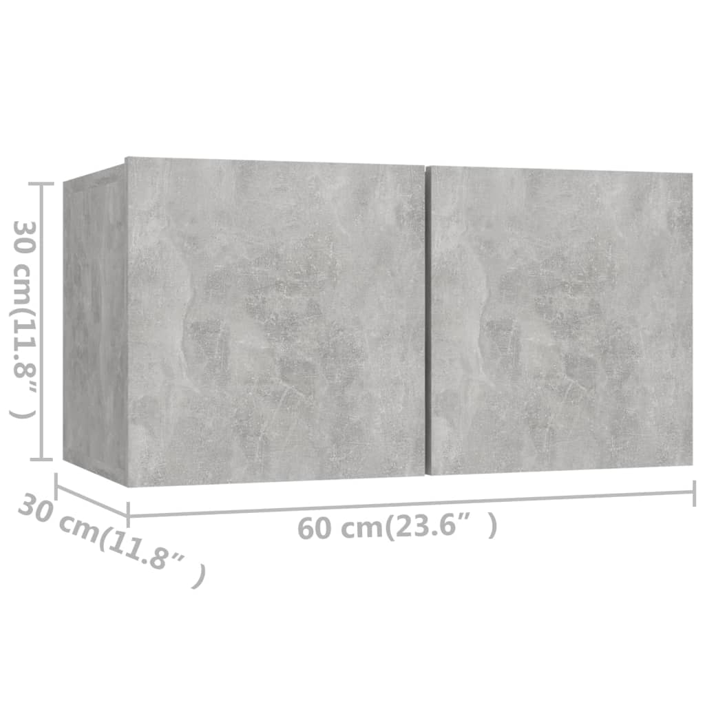 Ensemble de meubles TV 4 pcs Gris béton Bois d'ingénierie - XIOS