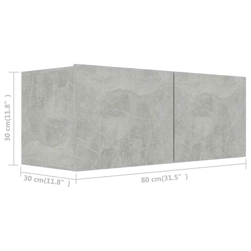 Ensemble de meubles TV 2 pcs Gris béton Bois d'ingénierie - XIOS