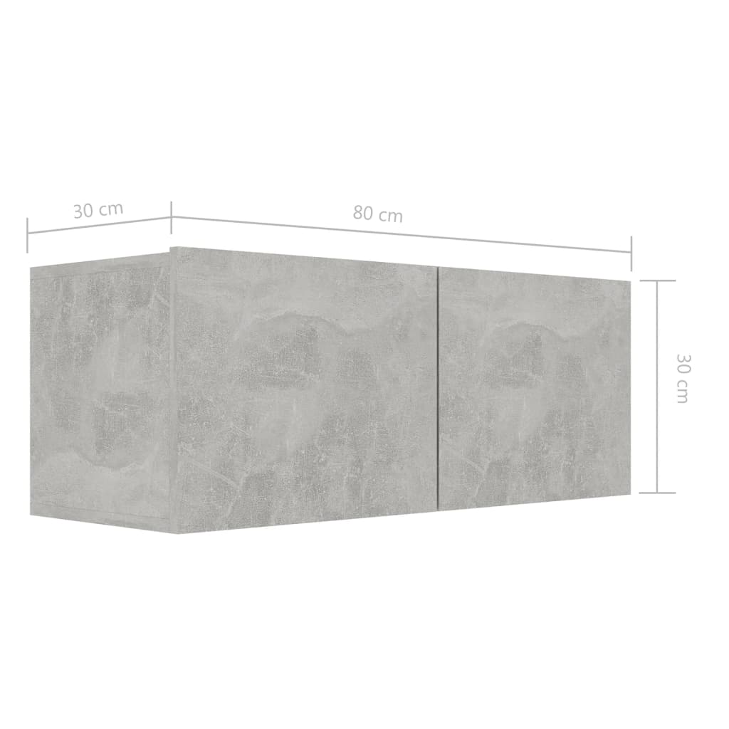 Ensemble de meubles TV 7 pcs Gris béton Bois d'ingénierie - XIOS