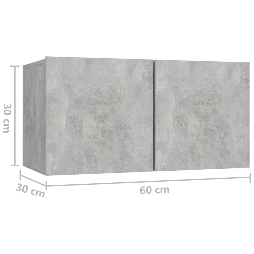 Ensemble de meubles TV 4 pcs Gris béton Bois d'ingénierie - XIOS