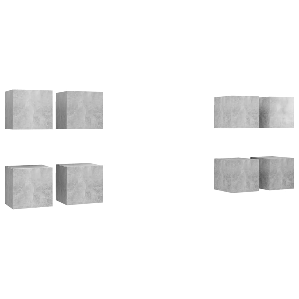 Meubles TV muraux 8 pcs Gris béton 30,5x30x30 cm - XIOS