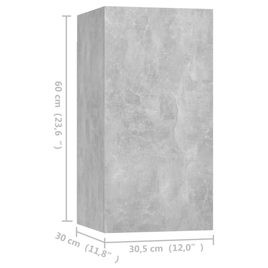 Meubles TV 4 pcs Gris béton 30,5x30x60 cm Bois d'ingénierie - XIOS