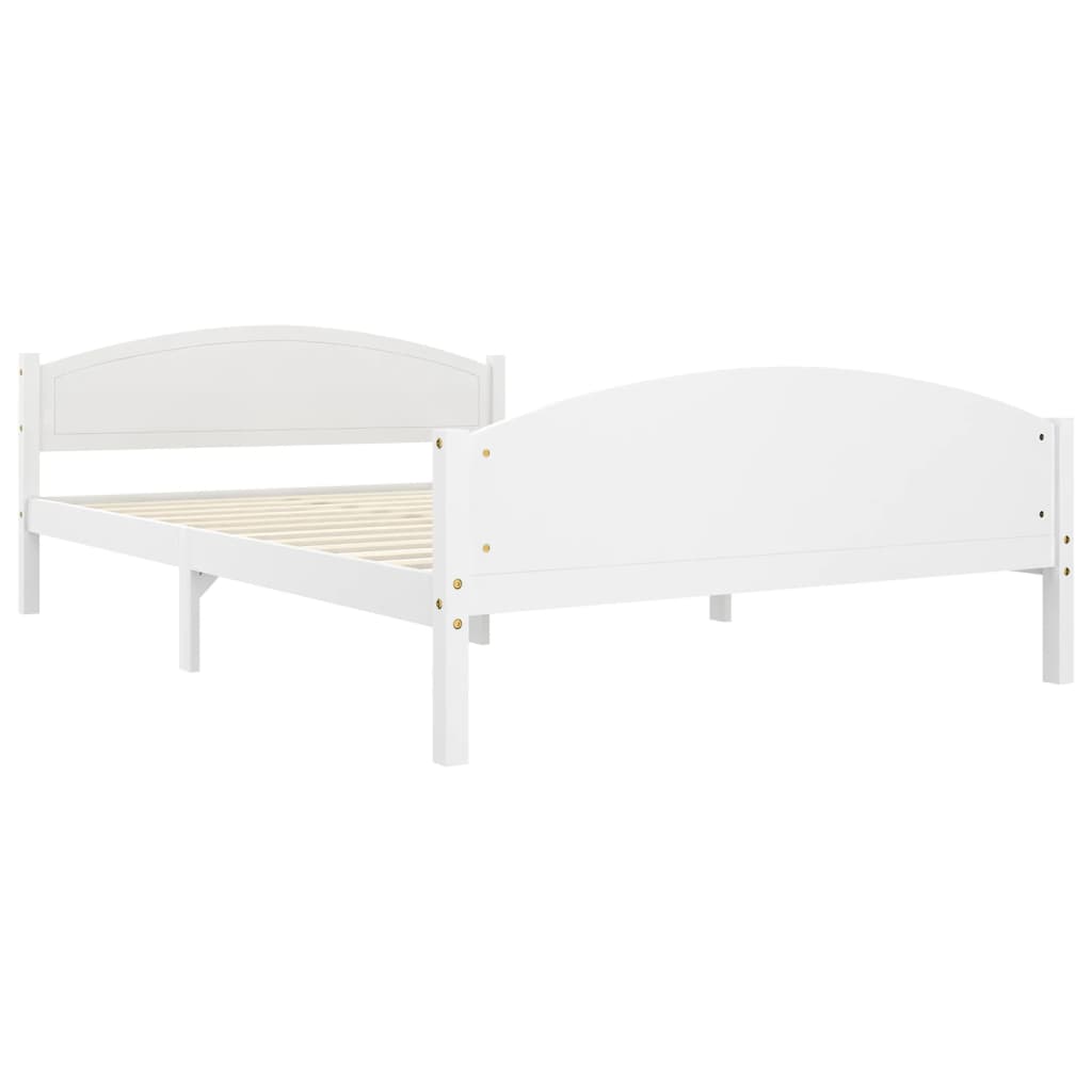 Cadre de lit sans matelas blanc bois de pin massif 140x200 cm - XIOS