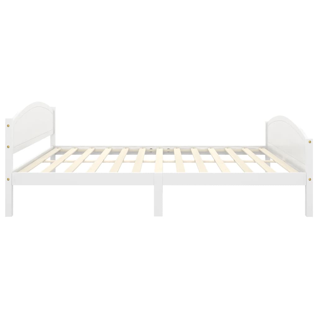 Cadre de lit sans matelas blanc bois de pin massif 140x200 cm - XIOS