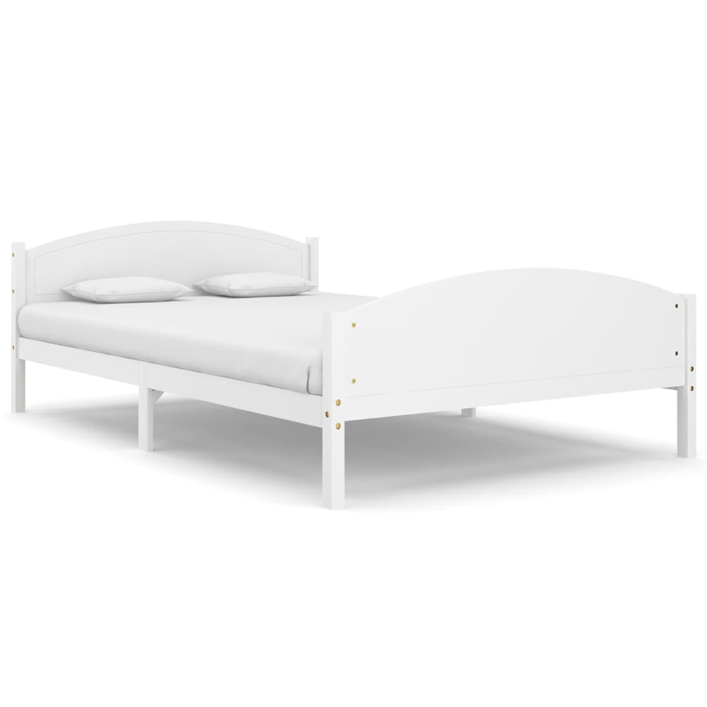 Cadre de lit sans matelas blanc bois de pin massif 160x200 cm - XIOS