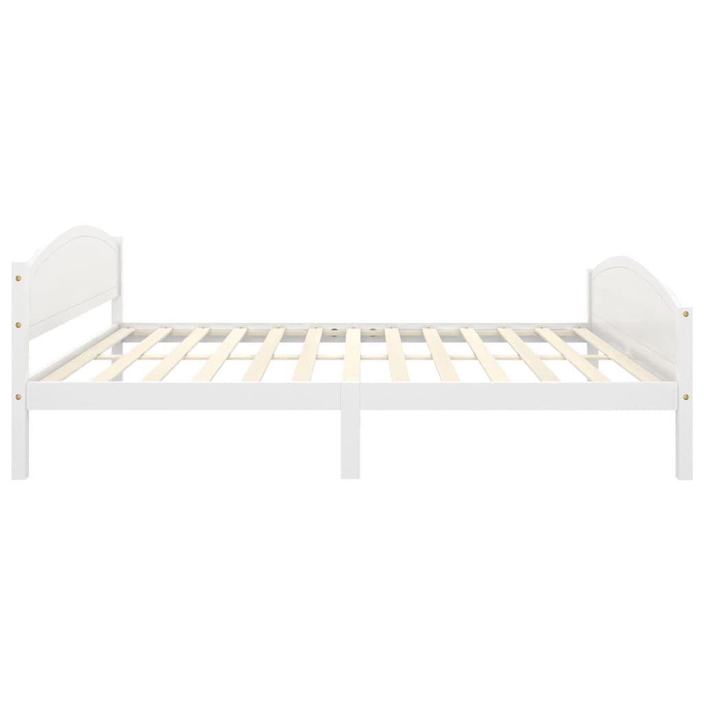 Cadre de lit sans matelas blanc bois de pin massif 160x200 cm - XIOS