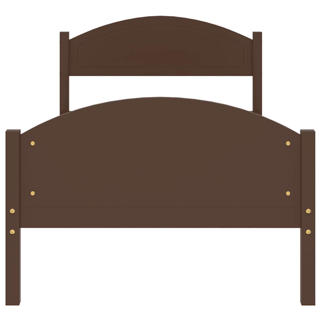 Cadre de lit sans matelas marron foncé pin massif 100x200 cm - XIOS