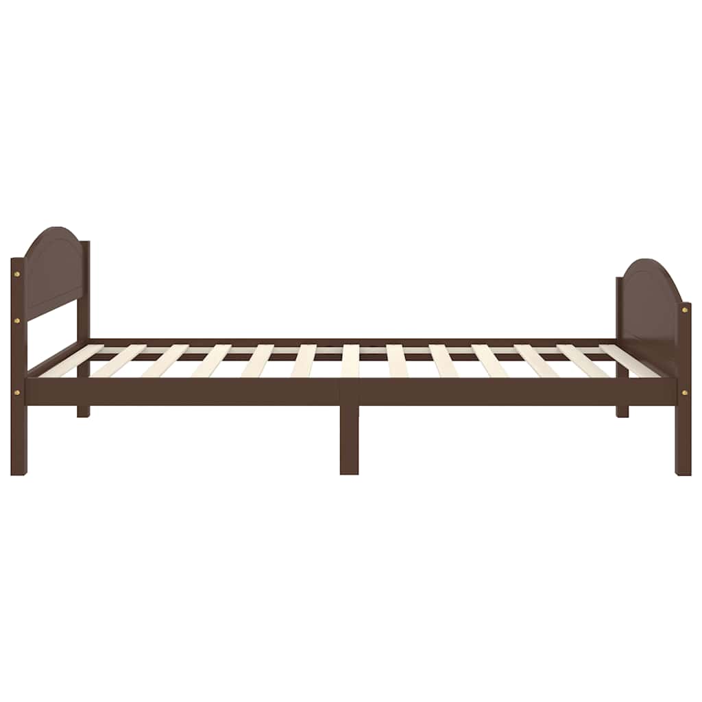 Cadre de lit sans matelas marron foncé pin massif 100x200 cm - XIOS