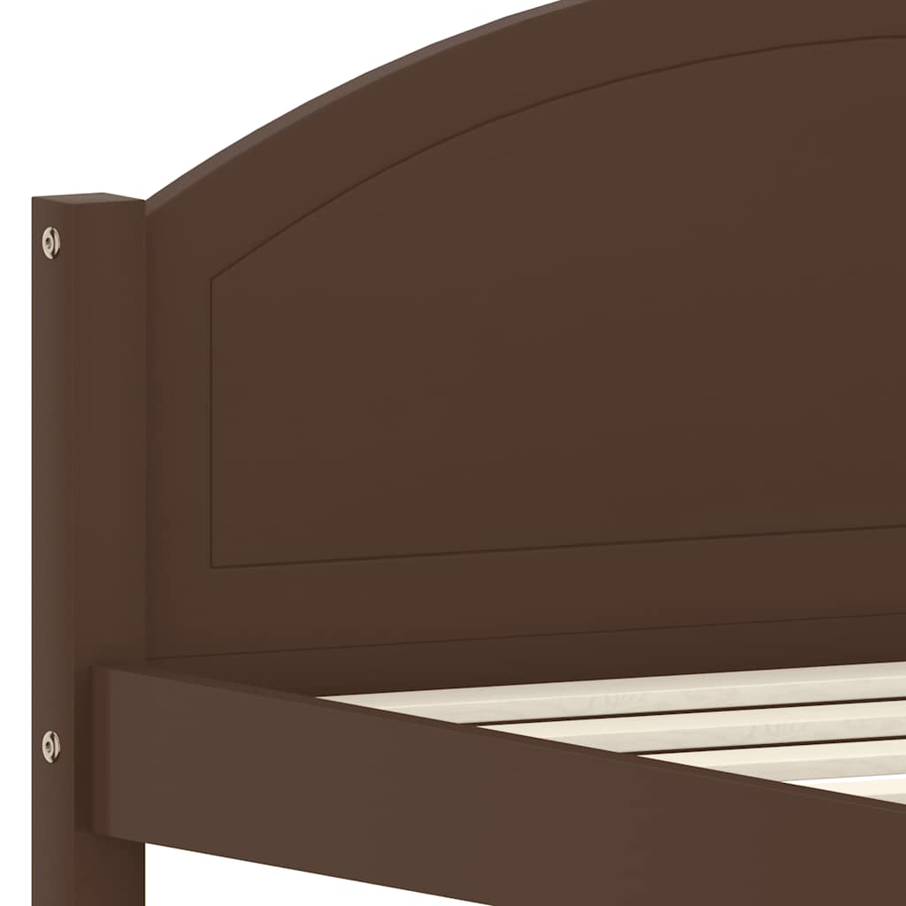 Cadre de lit sans matelas marron foncé pin massif 100x200 cm - XIOS