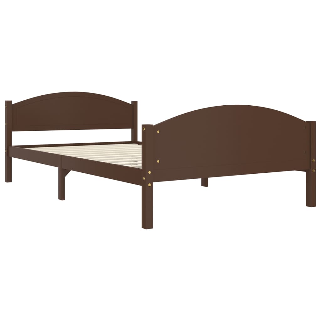Cadre de lit sans matelas marron foncé pin massif 120x200 cm - XIOS