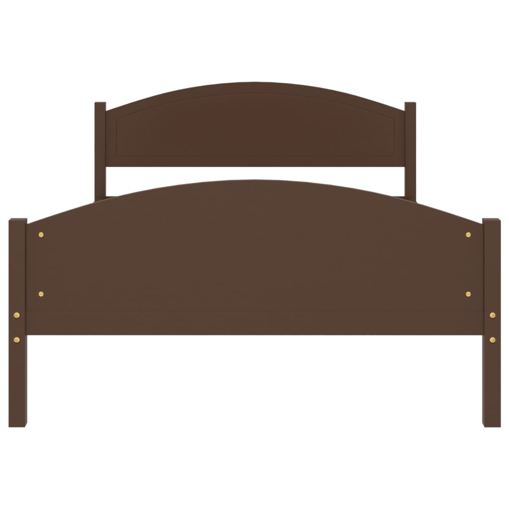 Cadre de lit sans matelas marron foncé pin massif 120x200 cm - XIOS