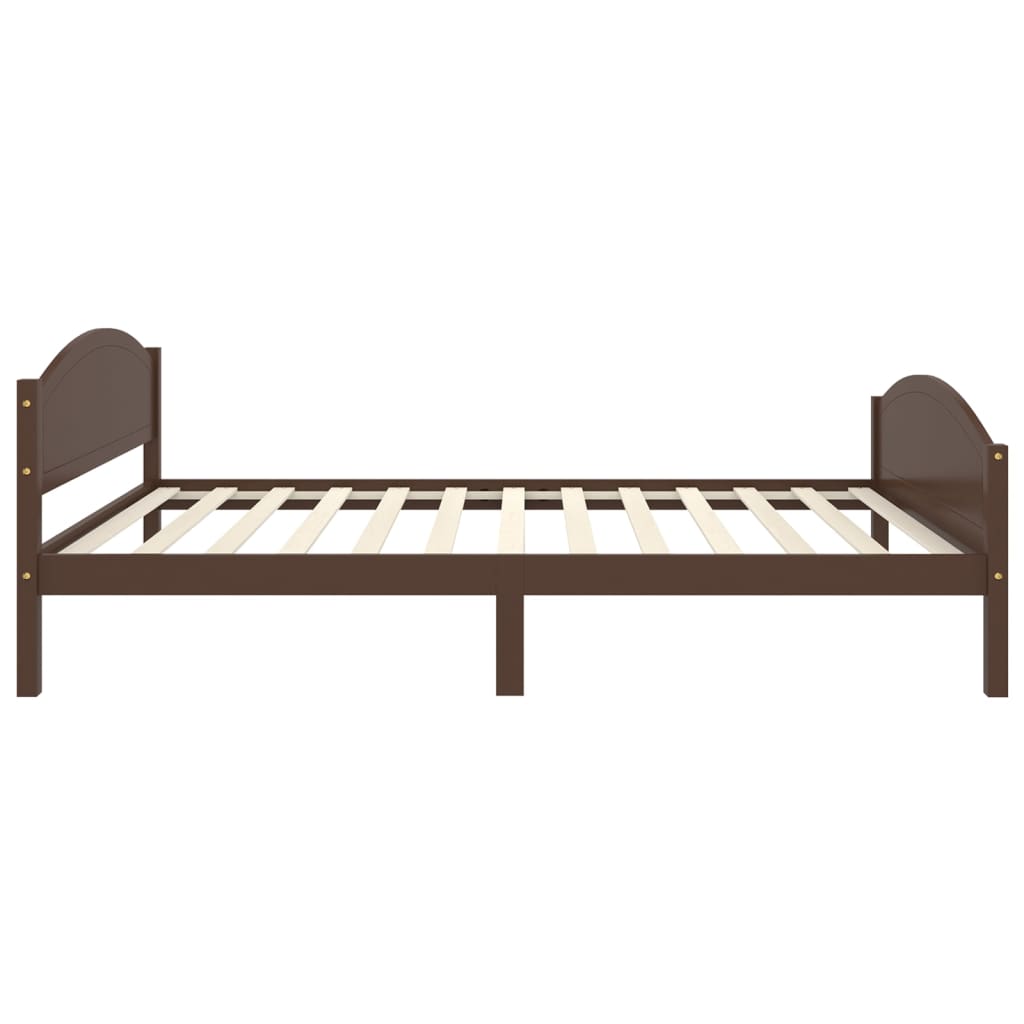 Cadre de lit sans matelas marron foncé pin massif 120x200 cm - XIOS