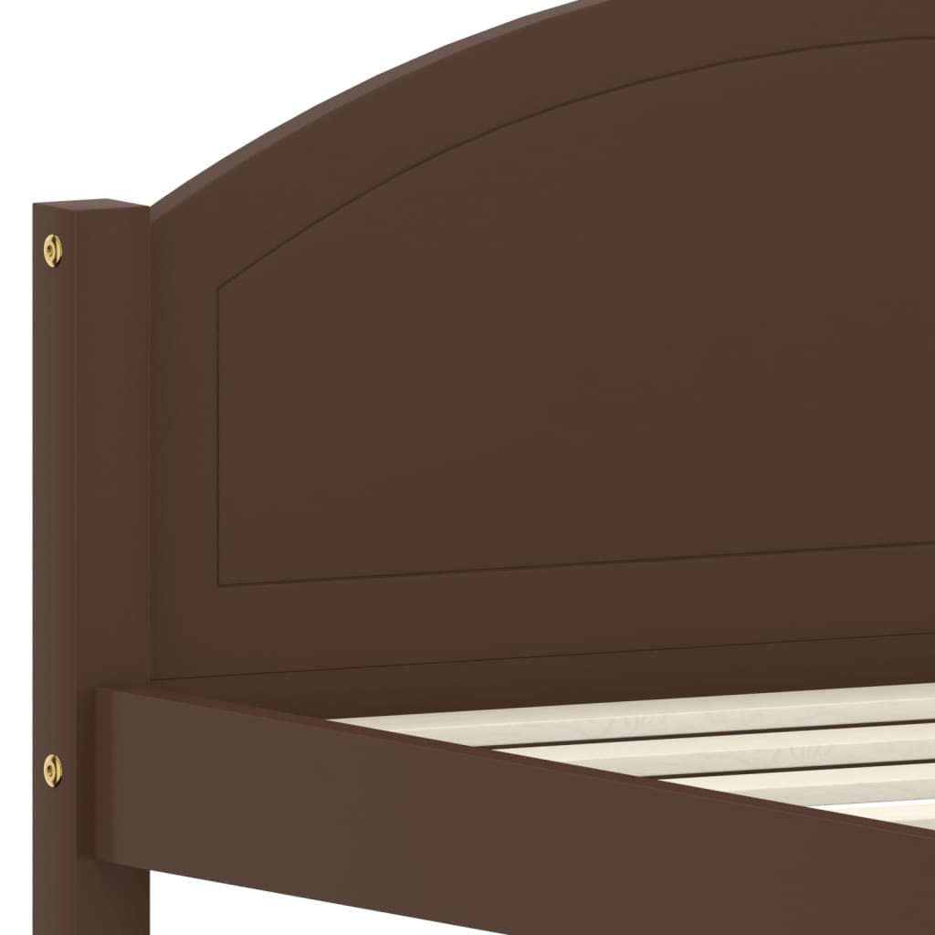 Cadre de lit sans matelas marron foncé pin massif 120x200 cm - XIOS