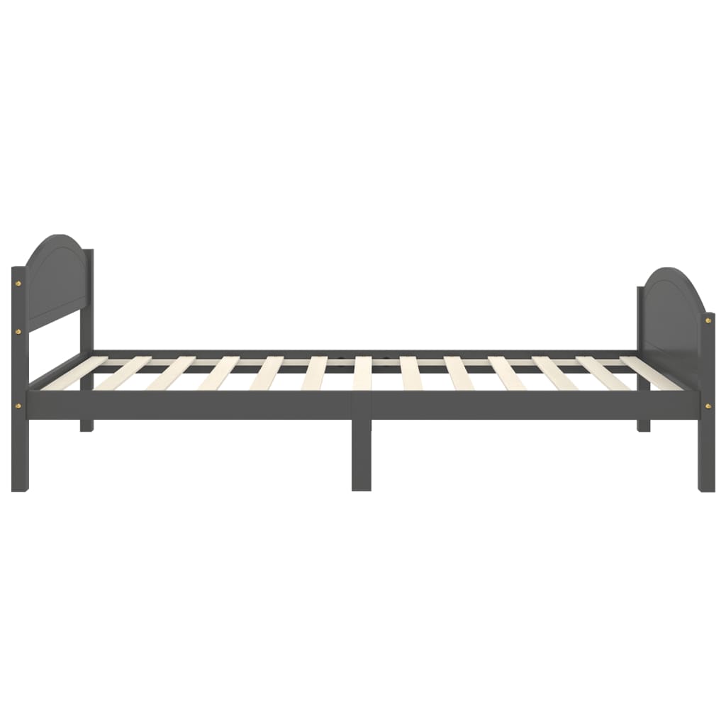 Cadre de lit sans matelas gris foncé pin massif 100x200 cm - XIOS