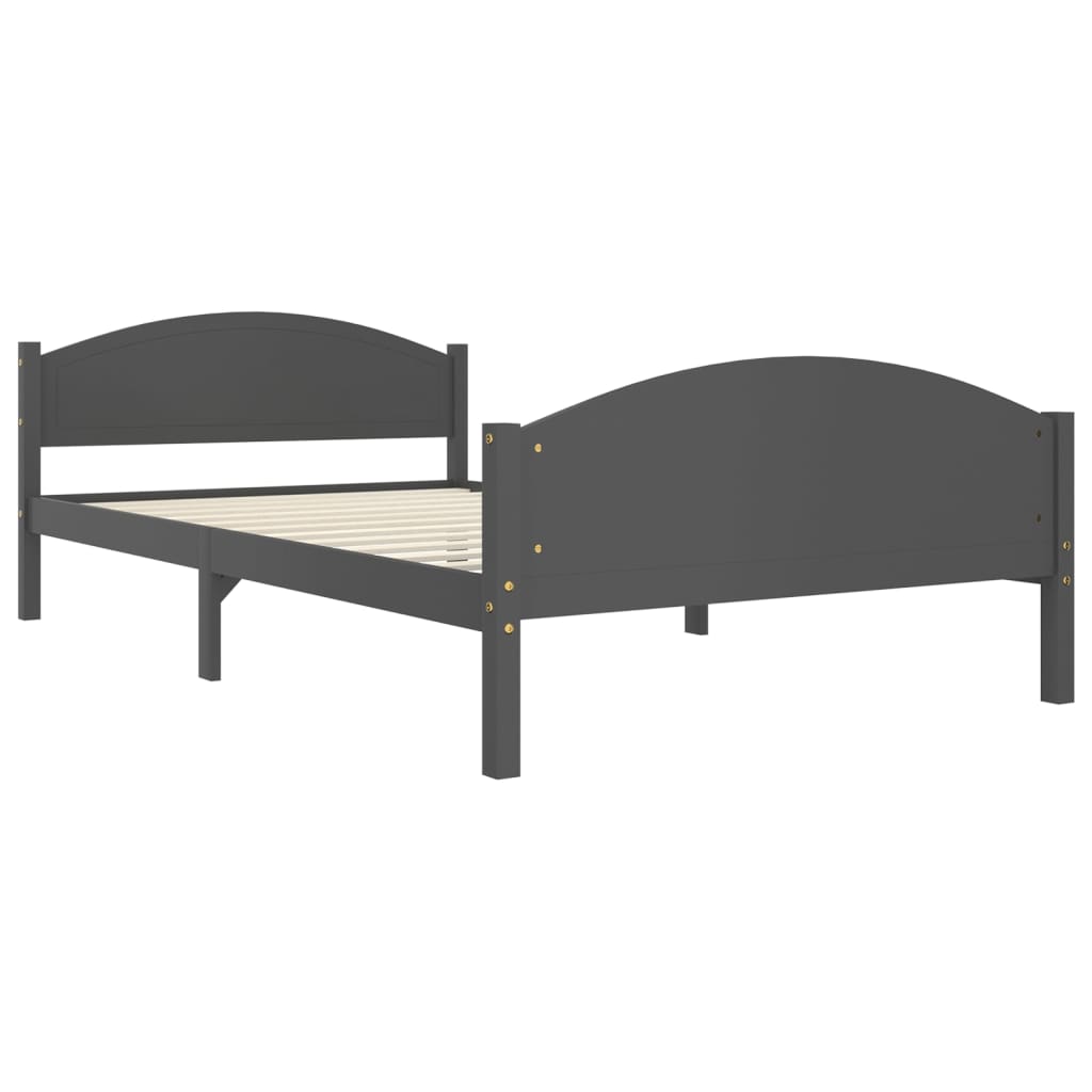Cadre de lit sans matelas gris foncé pin massif 120x200 cm - XIOS