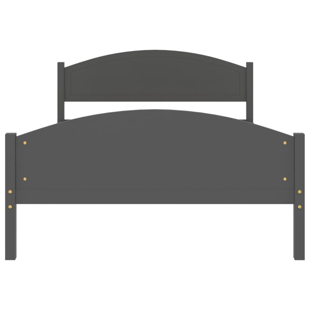 Cadre de lit sans matelas gris foncé pin massif 120x200 cm - XIOS