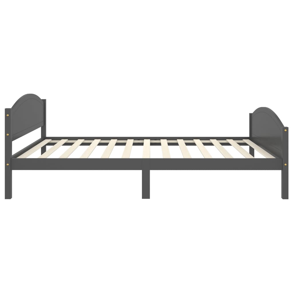Cadre de lit sans matelas gris foncé pin massif 120x200 cm - XIOS
