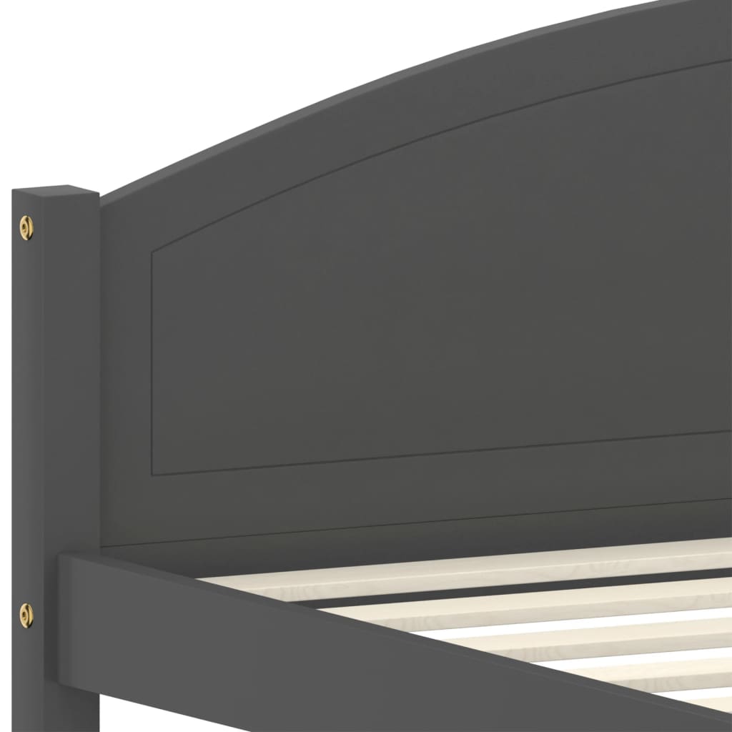 Cadre de lit sans matelas gris foncé pin massif 120x200 cm - XIOS
