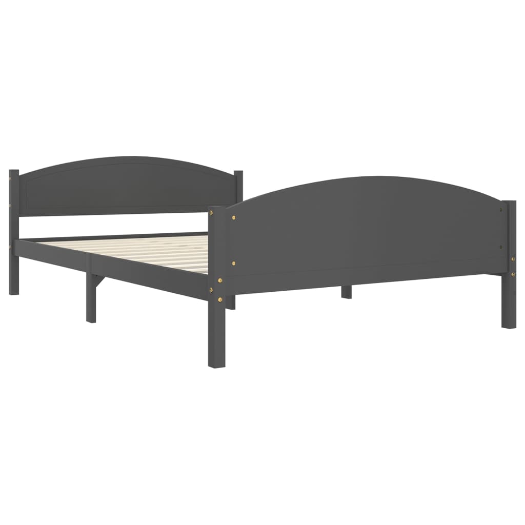 Cadre de lit sans matelas gris foncé pin massif 160x200 cm - XIOS