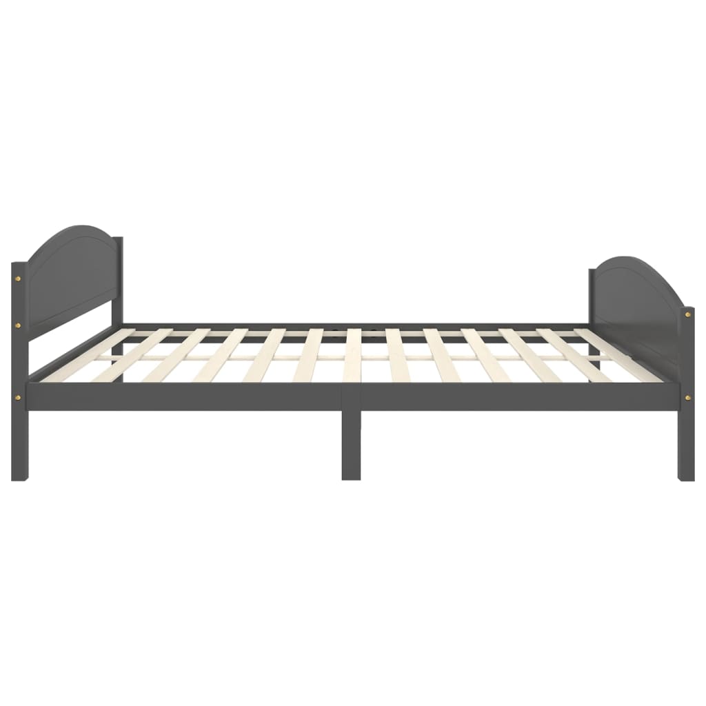 Cadre de lit sans matelas gris foncé pin massif 160x200 cm - XIOS
