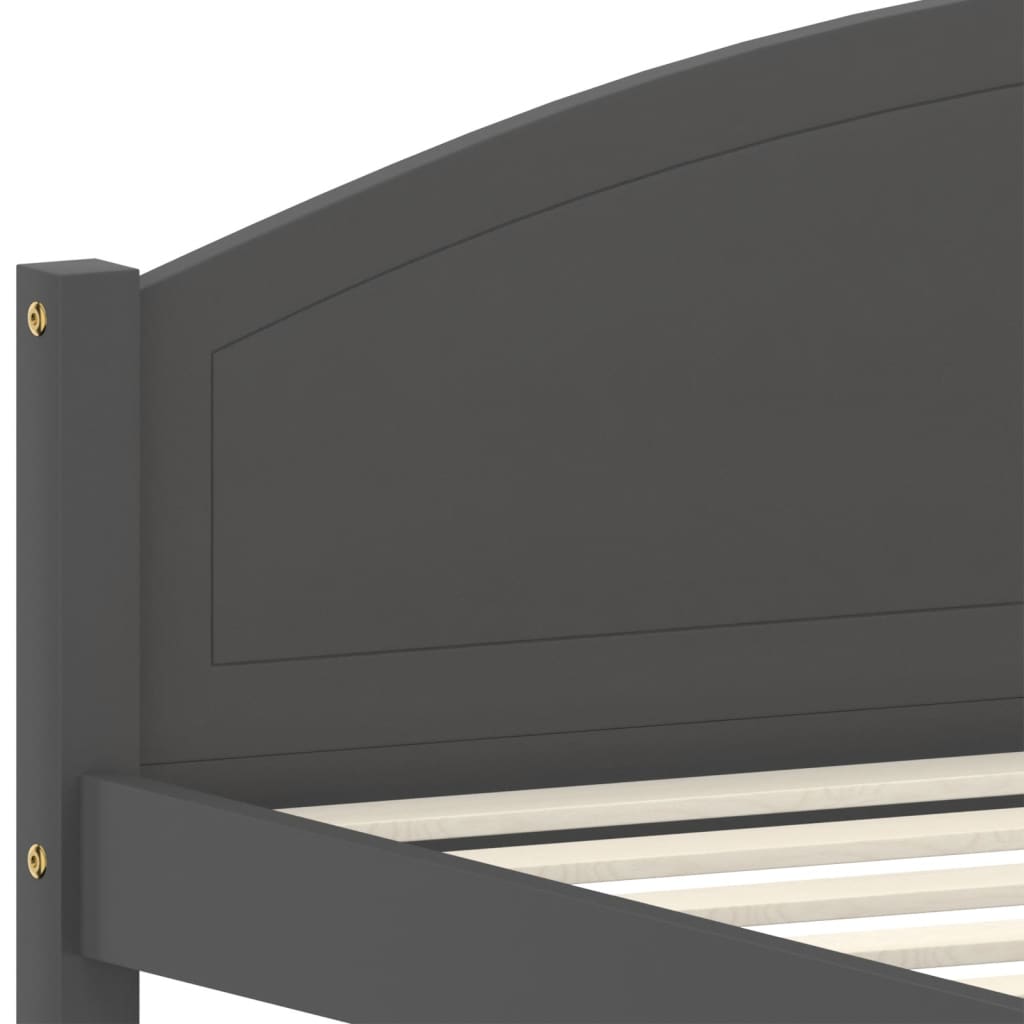 Cadre de lit sans matelas gris foncé pin massif 160x200 cm - XIOS