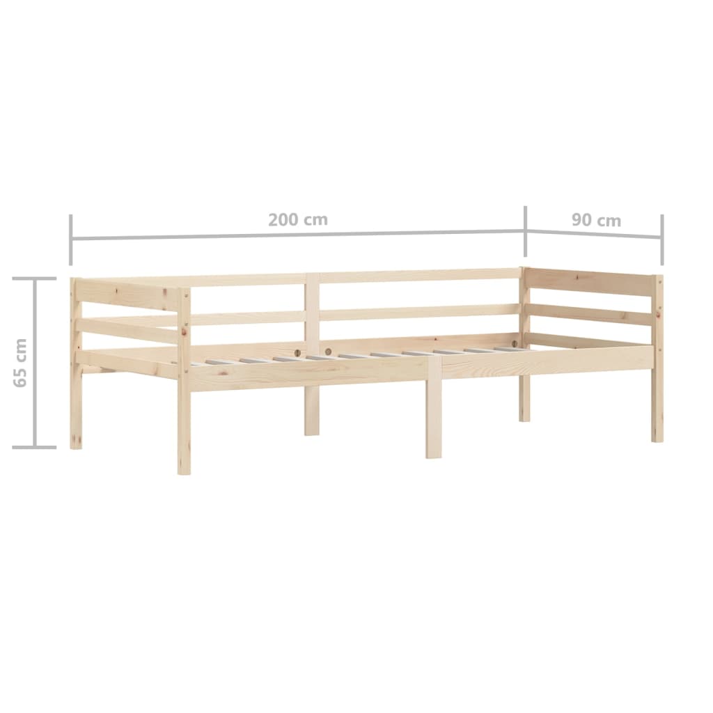 Cadre de lit sans matelas bois de pin massif 90x200 cm - XIOS