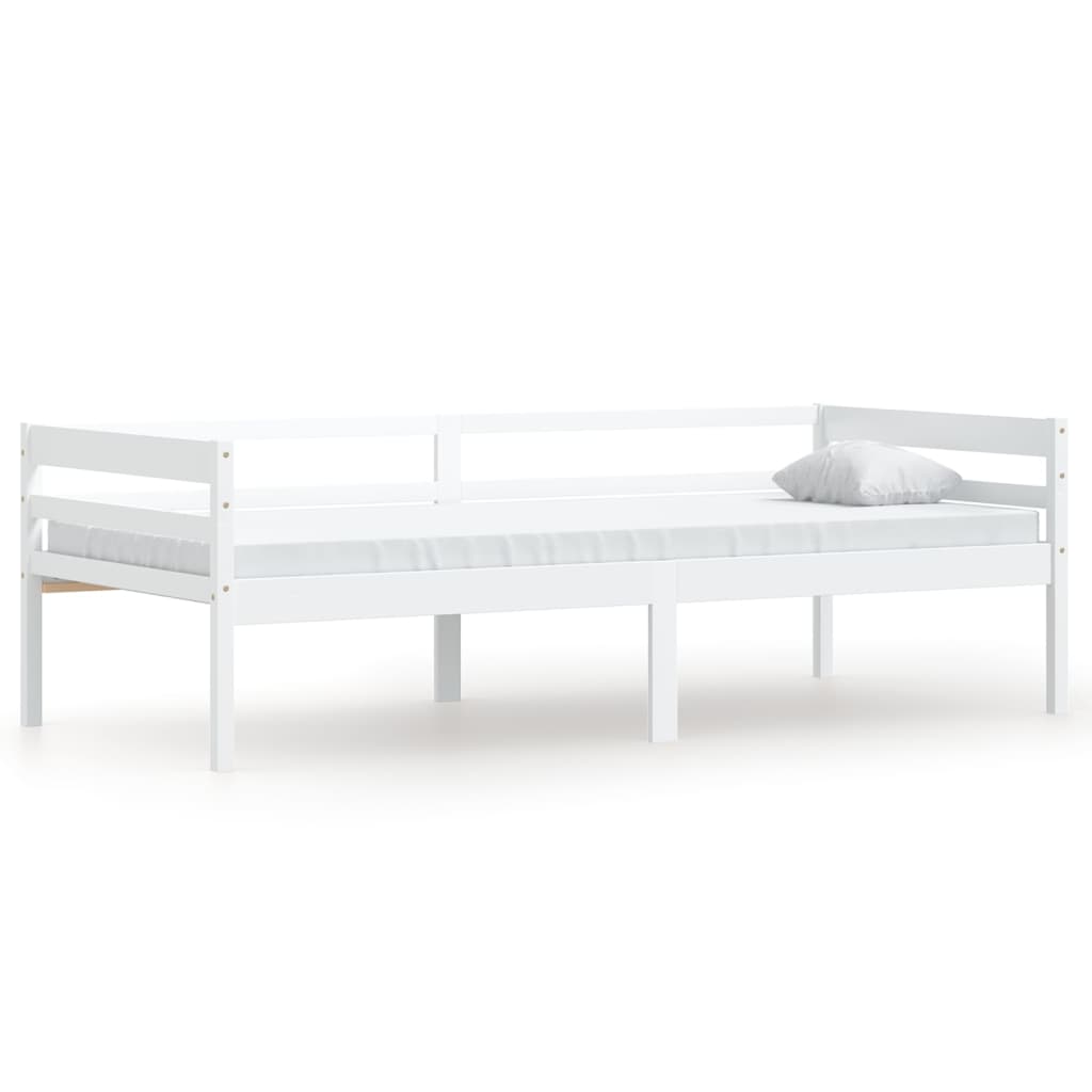 Cadre de lit sans matelas blanc bois de pin massif 90x200 cm - XIOS