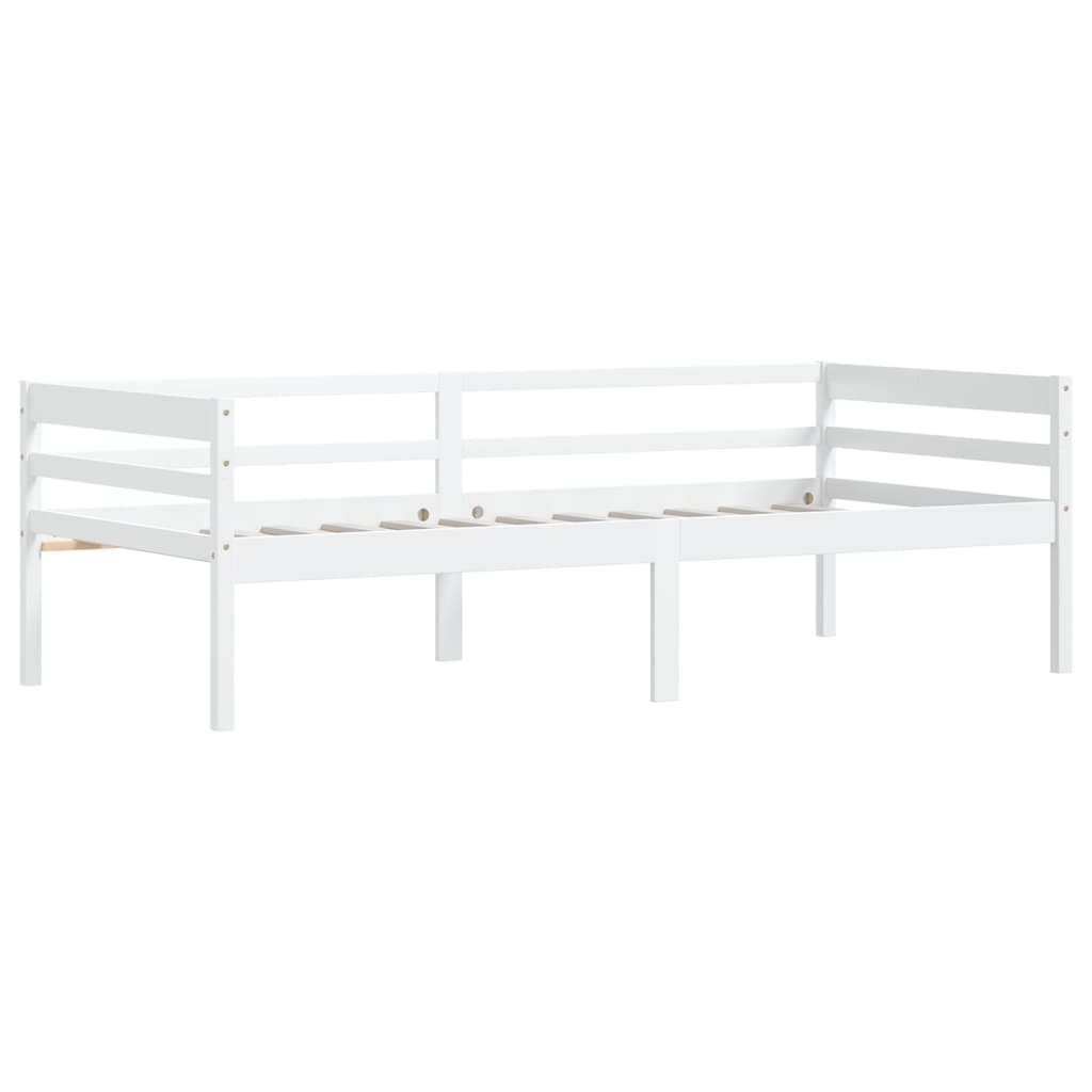 Cadre de lit sans matelas blanc bois de pin massif 90x200 cm - XIOS