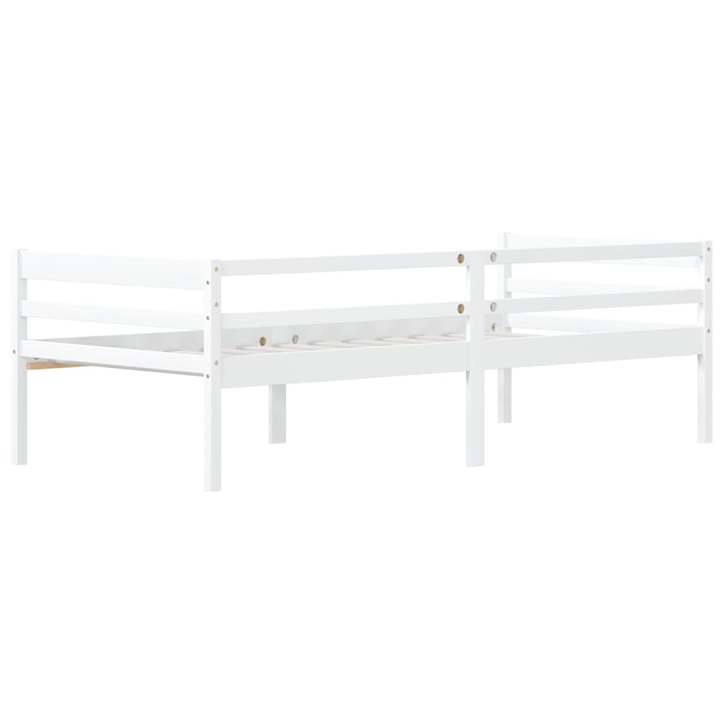 Cadre de lit sans matelas blanc bois de pin massif 90x200 cm - XIOS