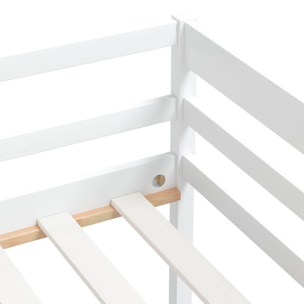 Cadre de lit sans matelas blanc bois de pin massif 90x200 cm - XIOS