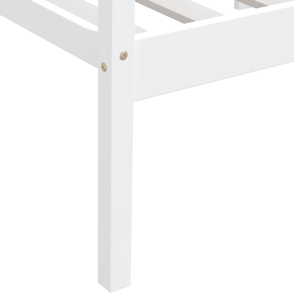 Cadre de lit sans matelas blanc bois de pin massif 90x200 cm - XIOS