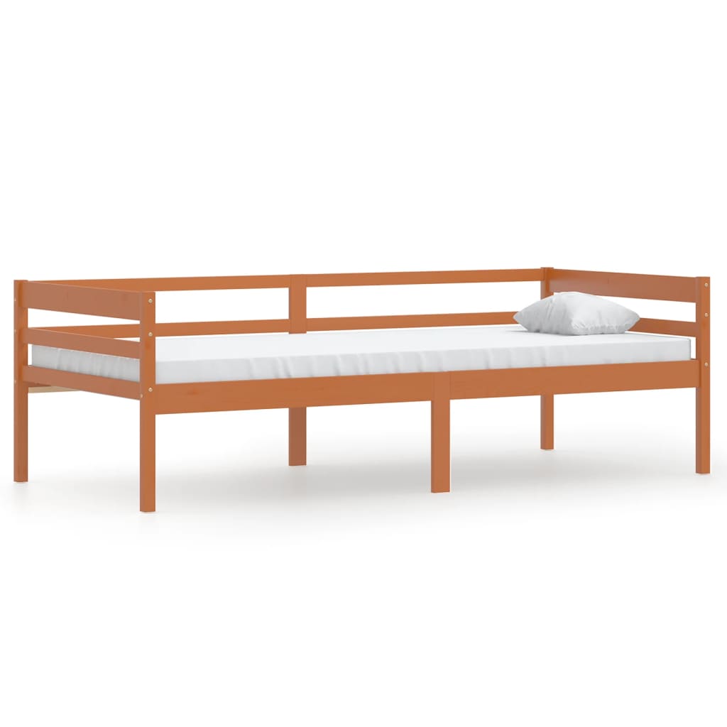 Cadre de lit sans matelas Marron miel Bois pin massif 90x200 cm - XIOS