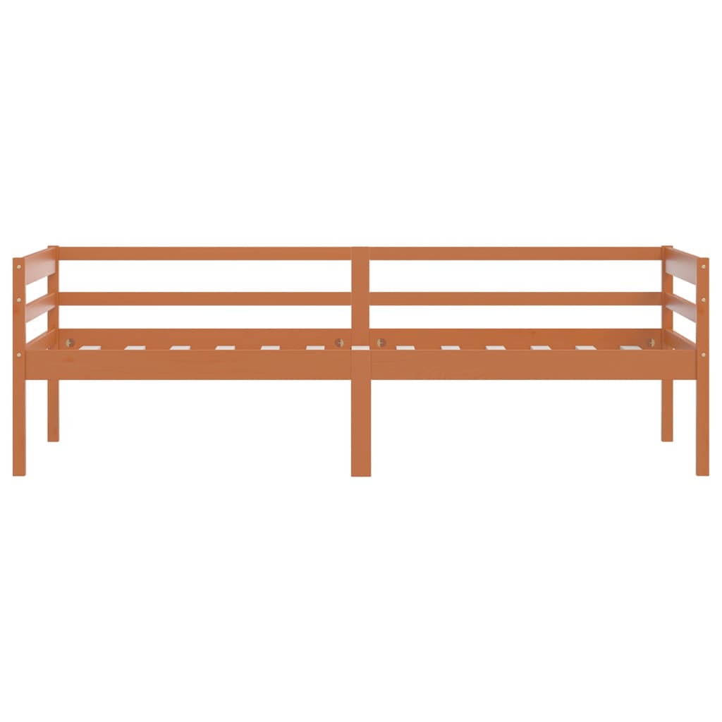 Cadre de lit sans matelas Marron miel Bois pin massif 90x200 cm - XIOS