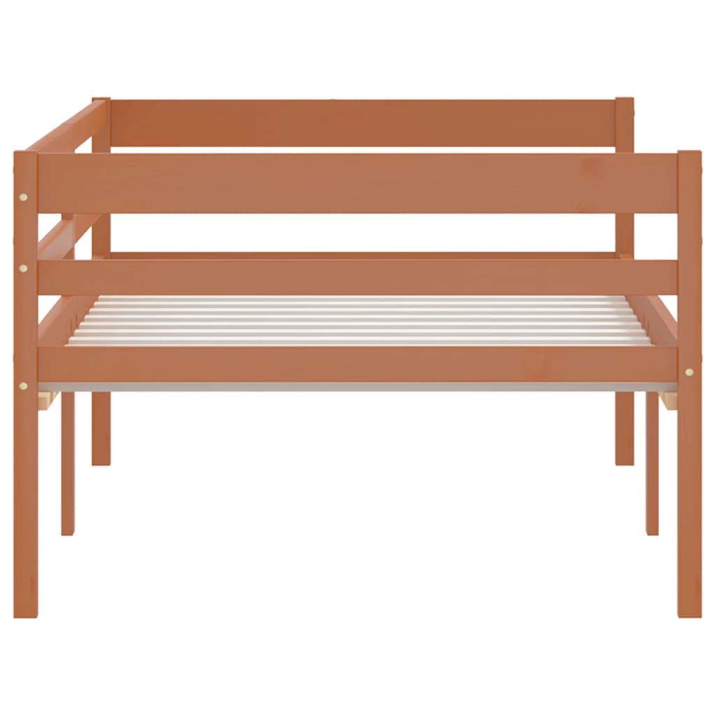 Cadre de lit sans matelas Marron miel Bois pin massif 90x200 cm - XIOS