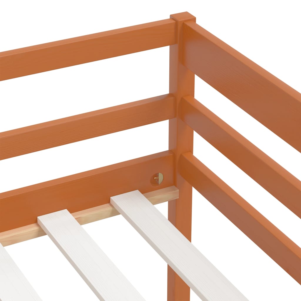 Cadre de lit sans matelas Marron miel Bois pin massif 90x200 cm - XIOS
