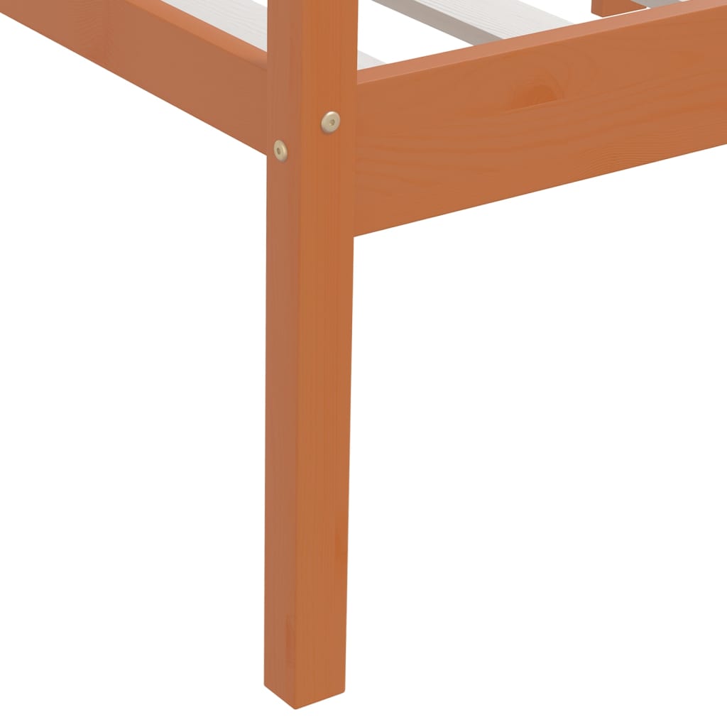 Cadre de lit sans matelas Marron miel Bois pin massif 90x200 cm - XIOS
